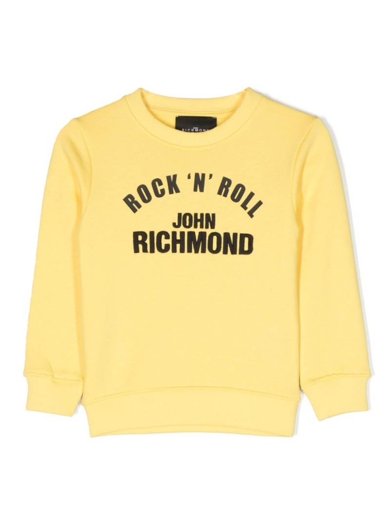 John Richmond Junior Ociuk logo-print sweatshirt - Yellow von John Richmond Junior