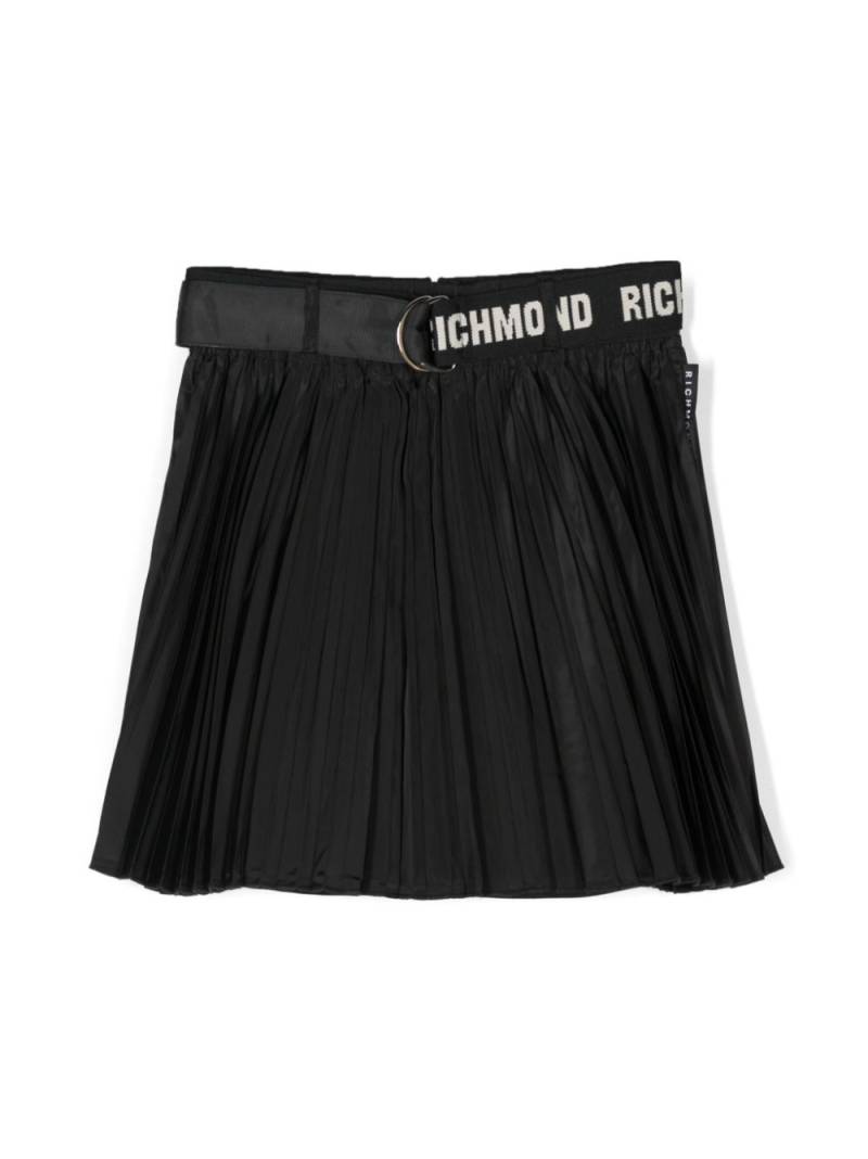 John Richmond Junior belted pleated skirt - Black von John Richmond Junior