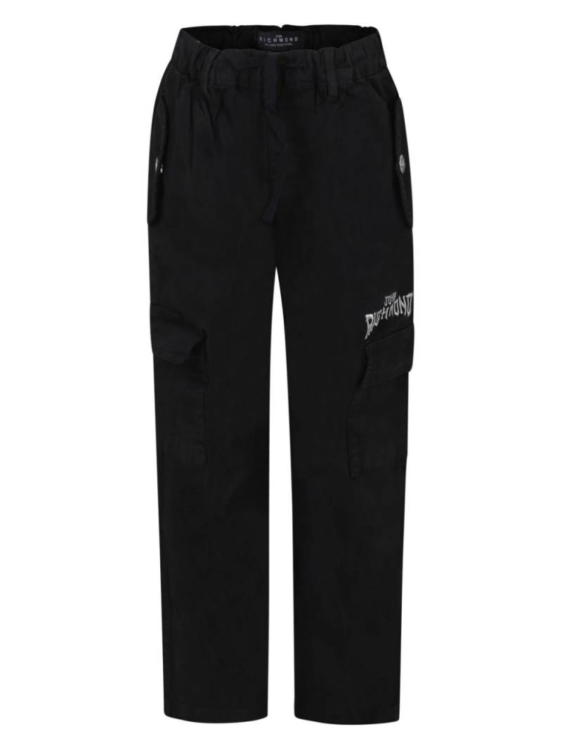 John Richmond Junior embroidered logo trousers - Black von John Richmond Junior