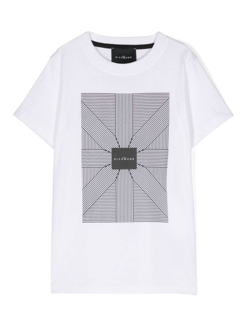 John Richmond Junior geometric-pattern print t-shirt - White von John Richmond Junior