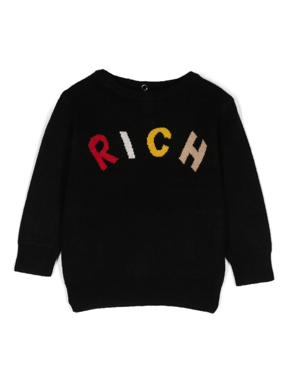 John Richmond Junior intarsia-logo sweater - Black von John Richmond Junior