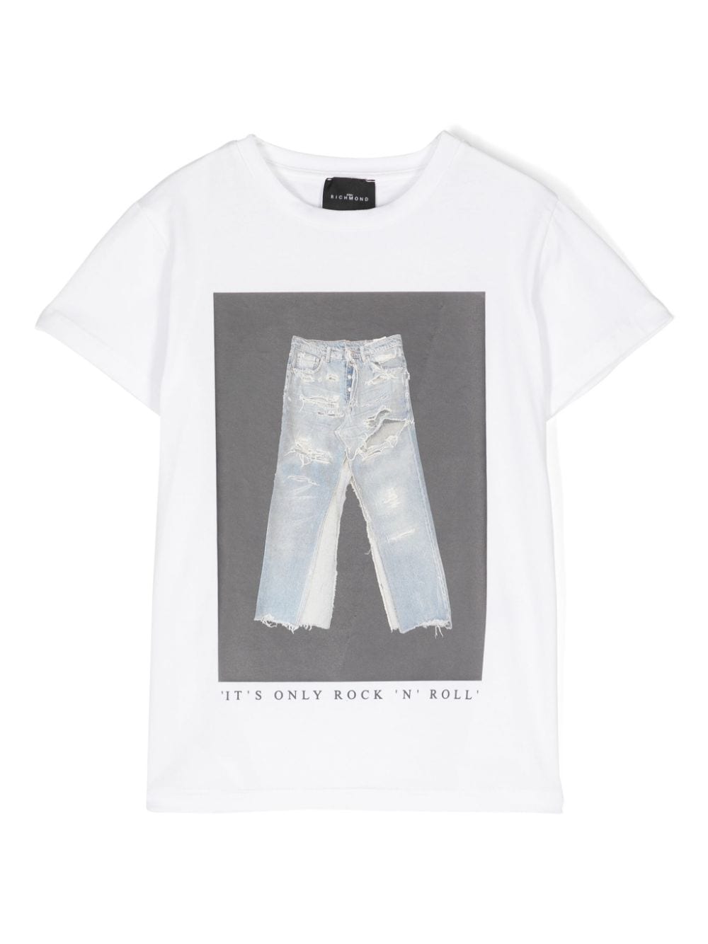 John Richmond Junior jeans-print cotton T-shirt - White von John Richmond Junior