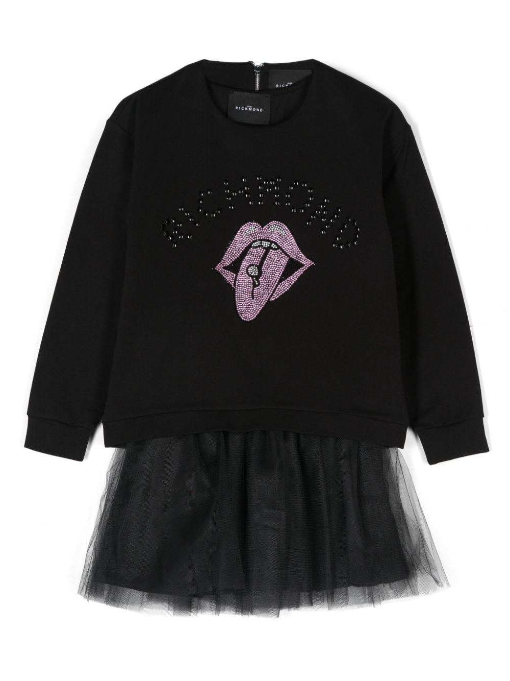 John Richmond Junior logo-embellished dress - Black von John Richmond Junior