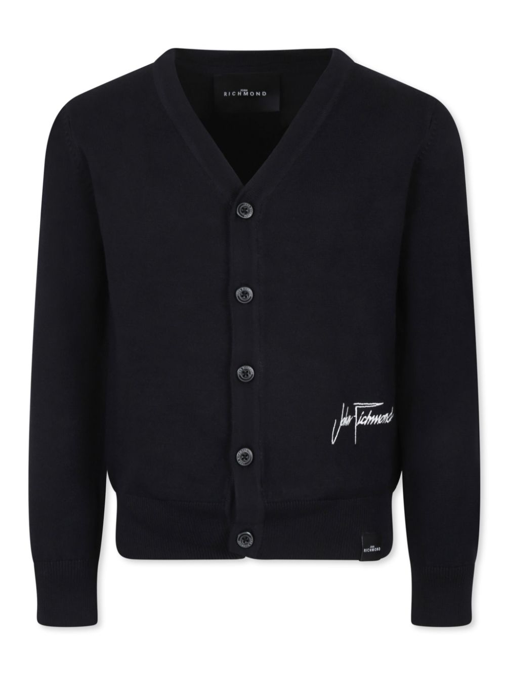 John Richmond Junior logo-embroidered cardigan - Black von John Richmond Junior