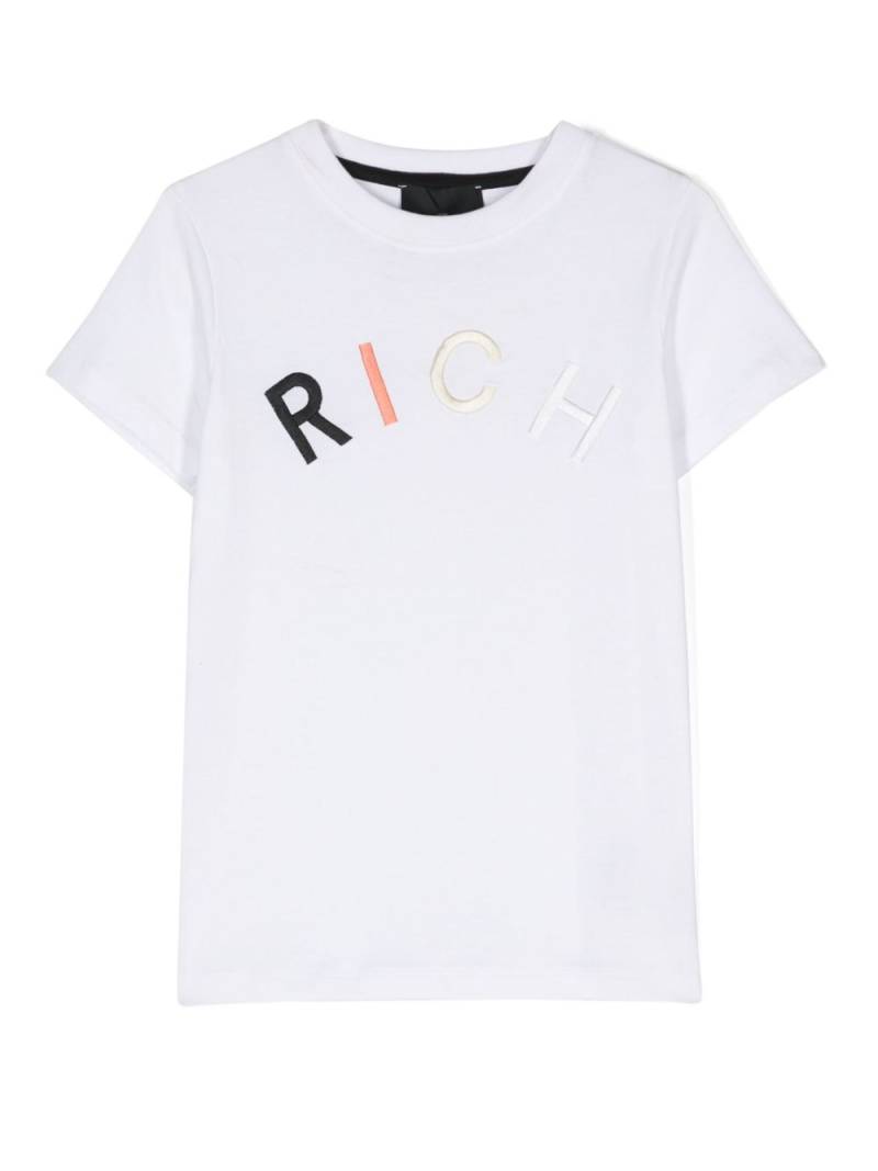 John Richmond Junior logo-embroidered cotton T-shirt - White von John Richmond Junior