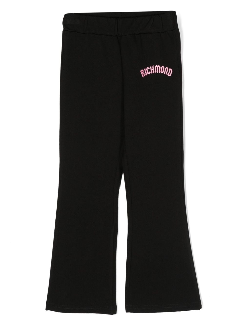 John Richmond Junior logo-embroidered flared trousers - Black von John Richmond Junior