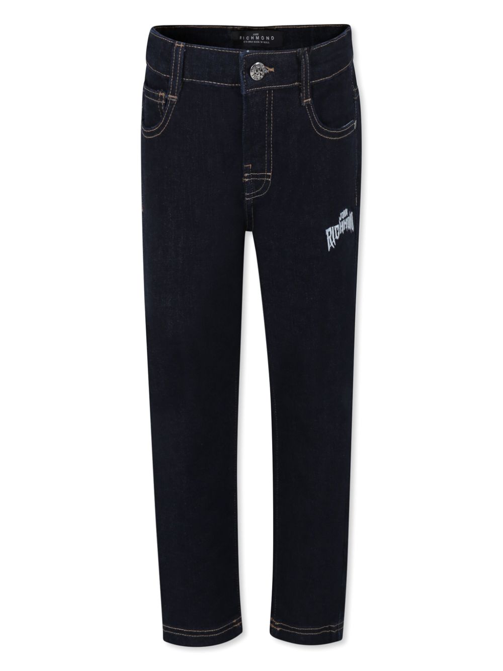 John Richmond Junior logo-embroidered jeans - Blue von John Richmond Junior