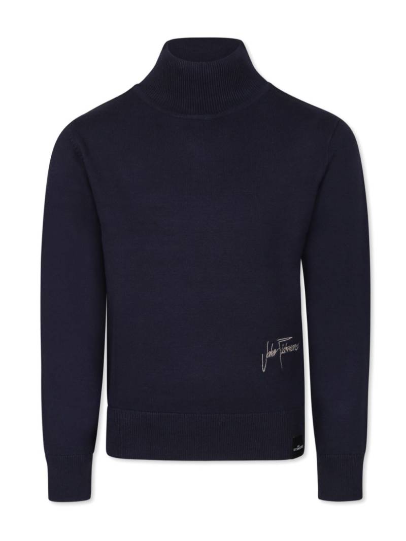 John Richmond Junior logo-embroidered jumper - Blue von John Richmond Junior