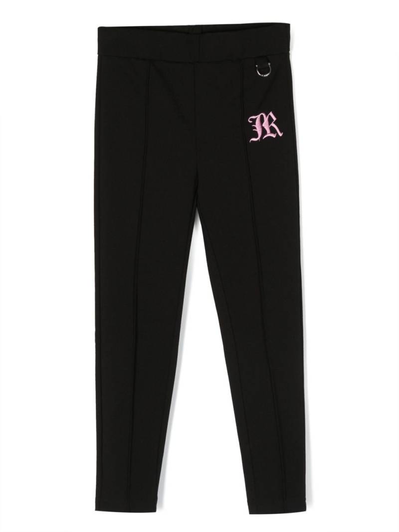 John Richmond Junior logo-embroidered leggings - Black von John Richmond Junior