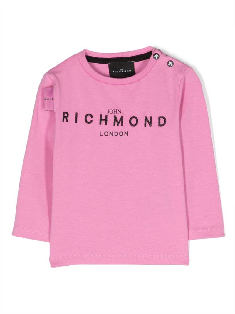 John Richmond Junior logo-embroidered long-sleeve T-shirt - Pink von John Richmond Junior