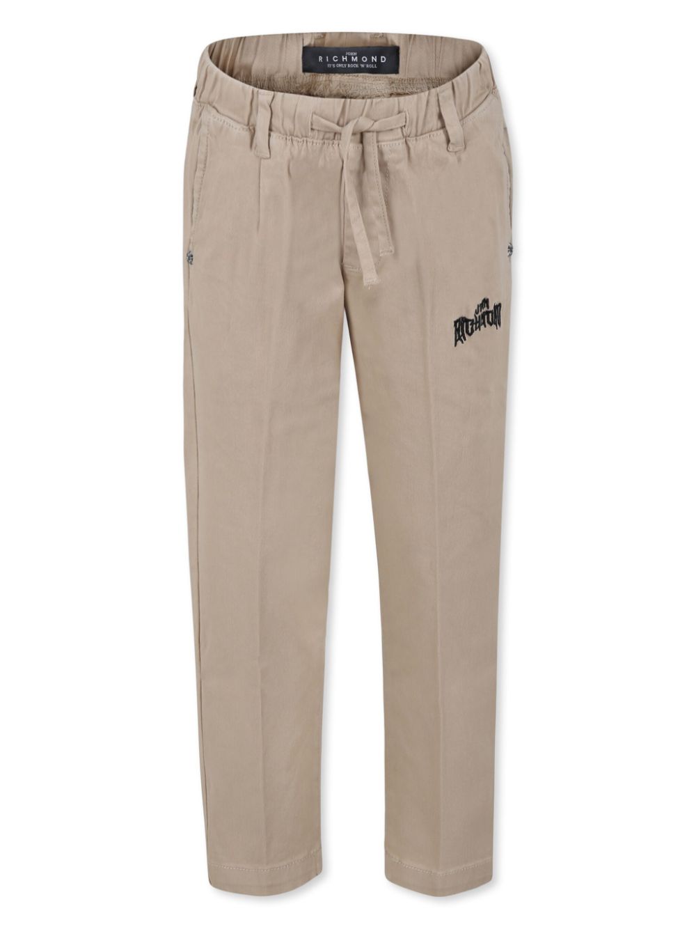 John Richmond Junior logo-embroidered trousers - Neutrals von John Richmond Junior