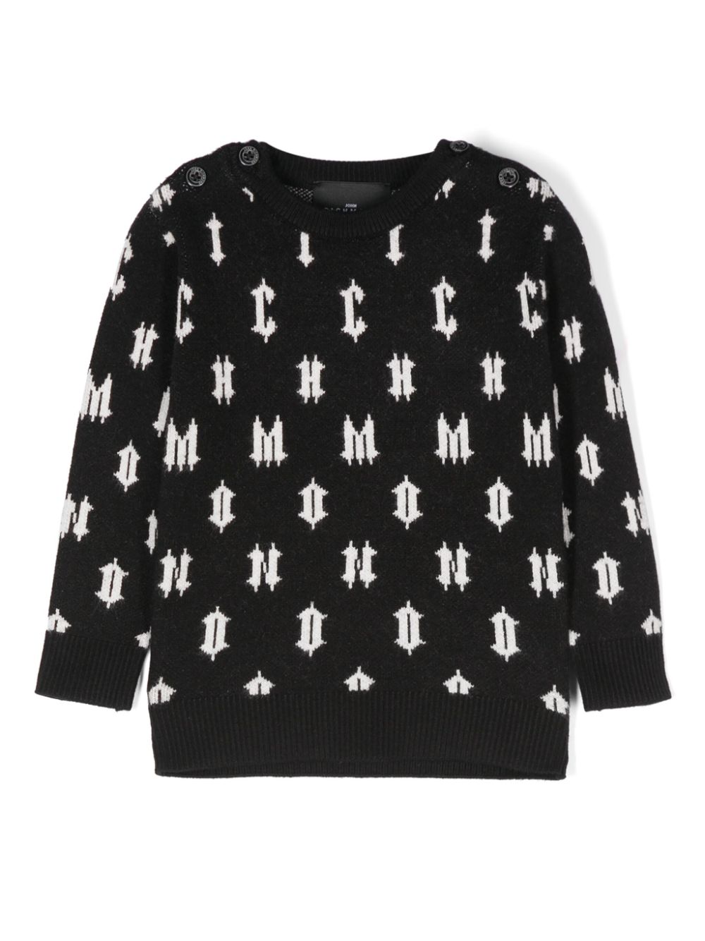 John Richmond Junior logo-intarsia sweater - Black von John Richmond Junior