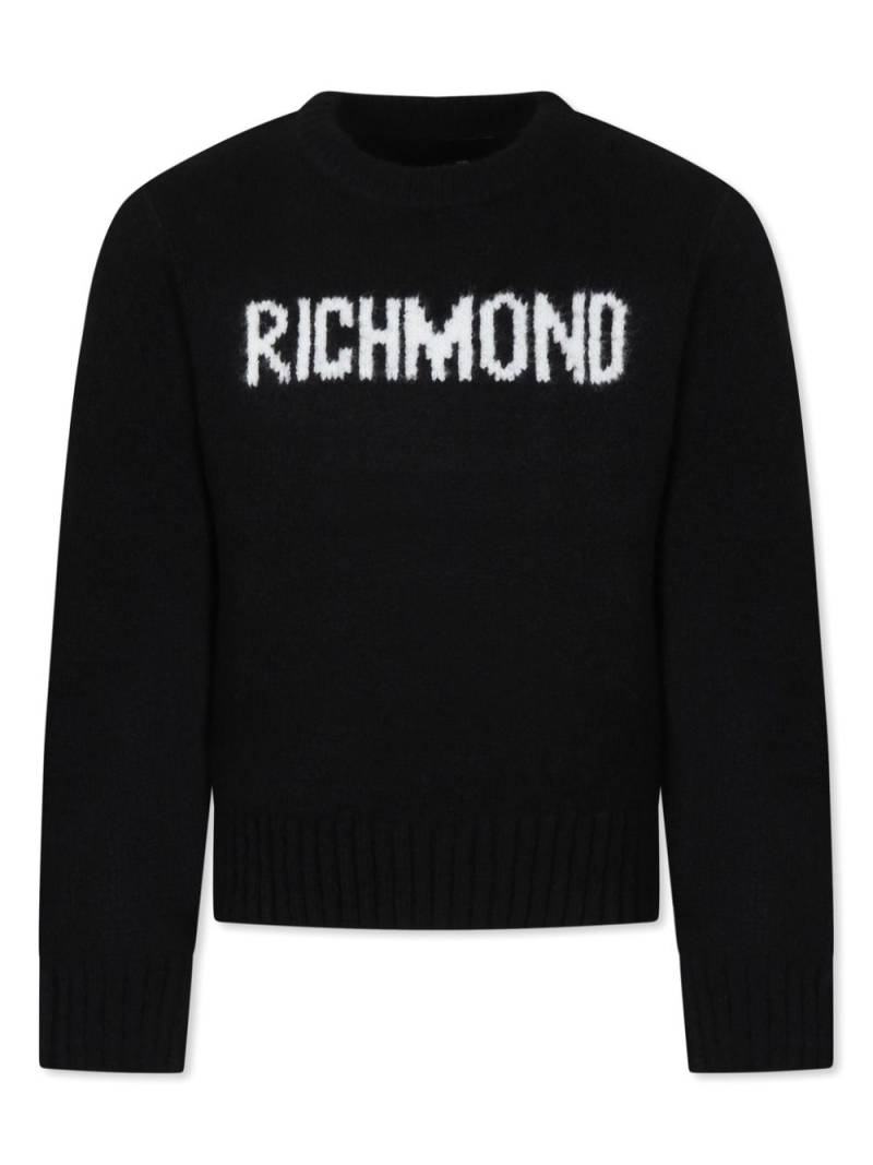 John Richmond Junior logo-jacquard sweater - Black von John Richmond Junior