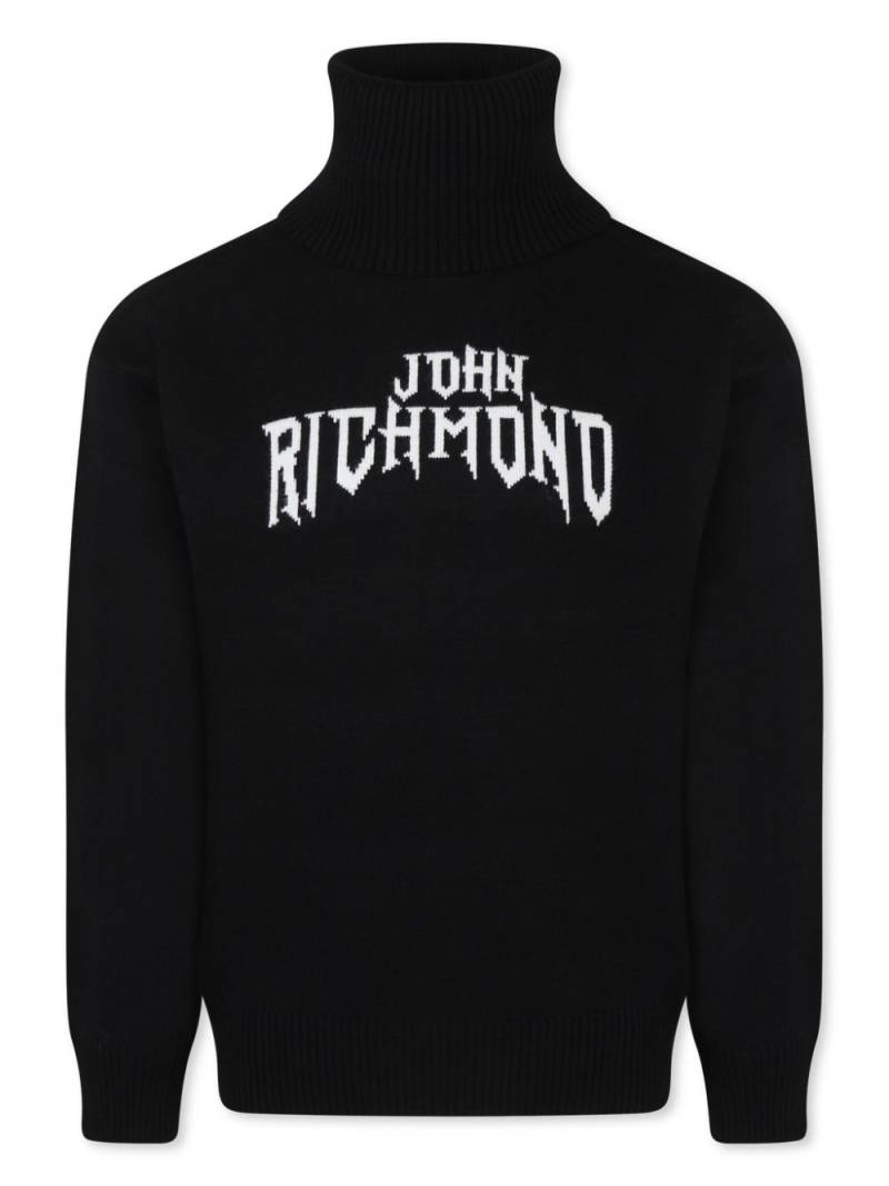 John Richmond Junior logo-jacquard sweater - Black von John Richmond Junior