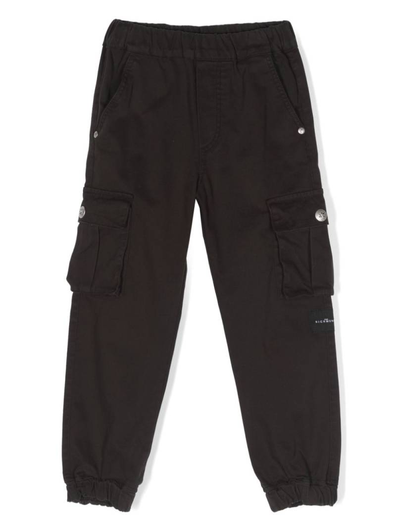 John Richmond Junior logo-patch cotton trousers - Black von John Richmond Junior