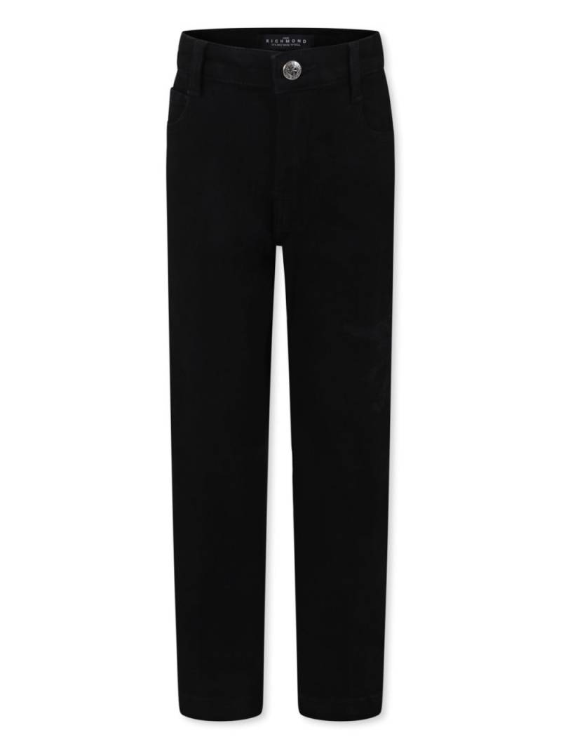 John Richmond Junior logo-patch straight-leg jeans - Black von John Richmond Junior