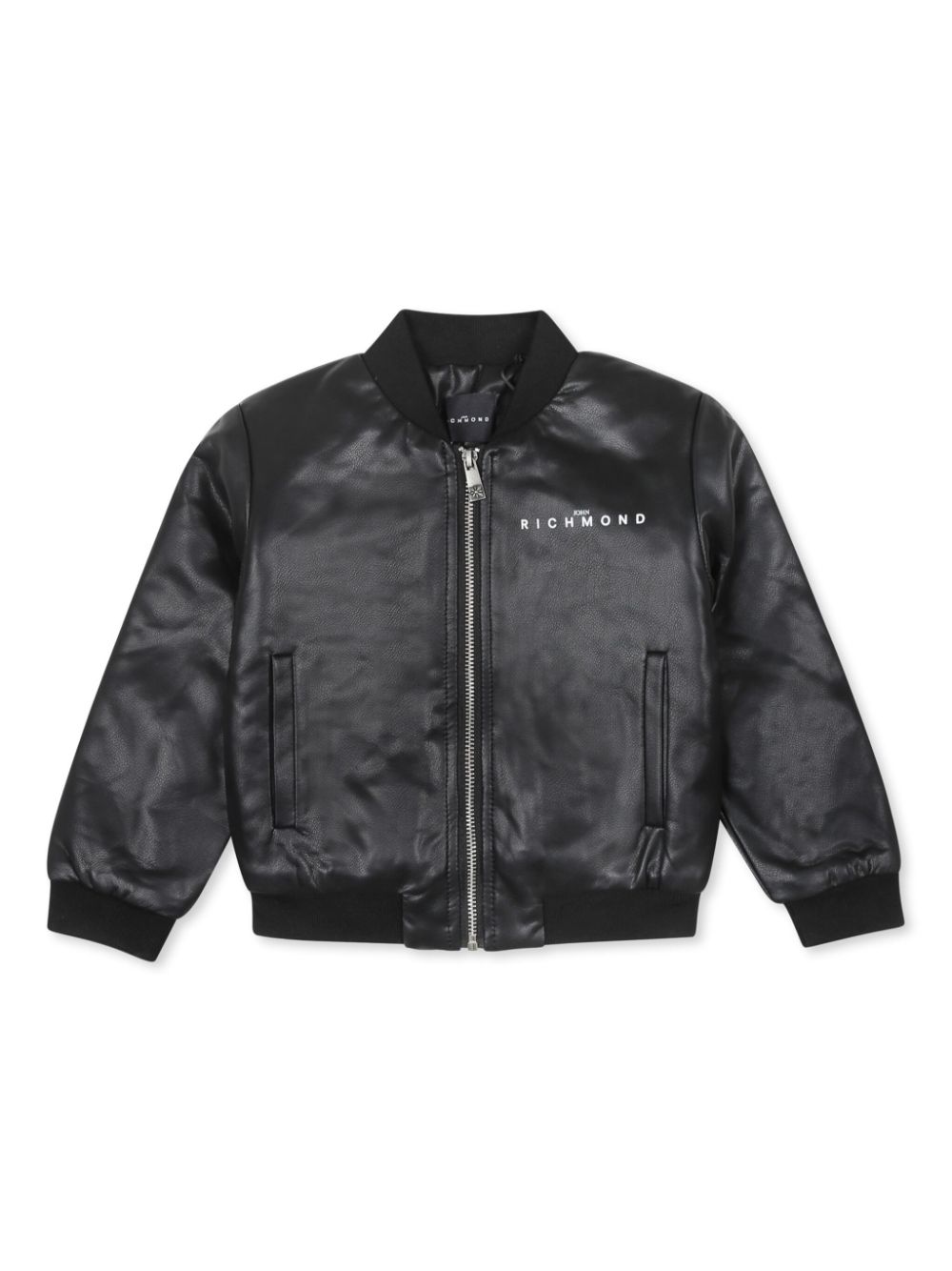 John Richmond Junior logo-print bomber jacket - Black von John Richmond Junior