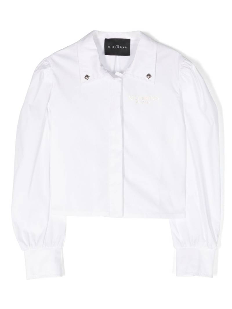 John Richmond Junior logo-print cotton shirt - White von John Richmond Junior