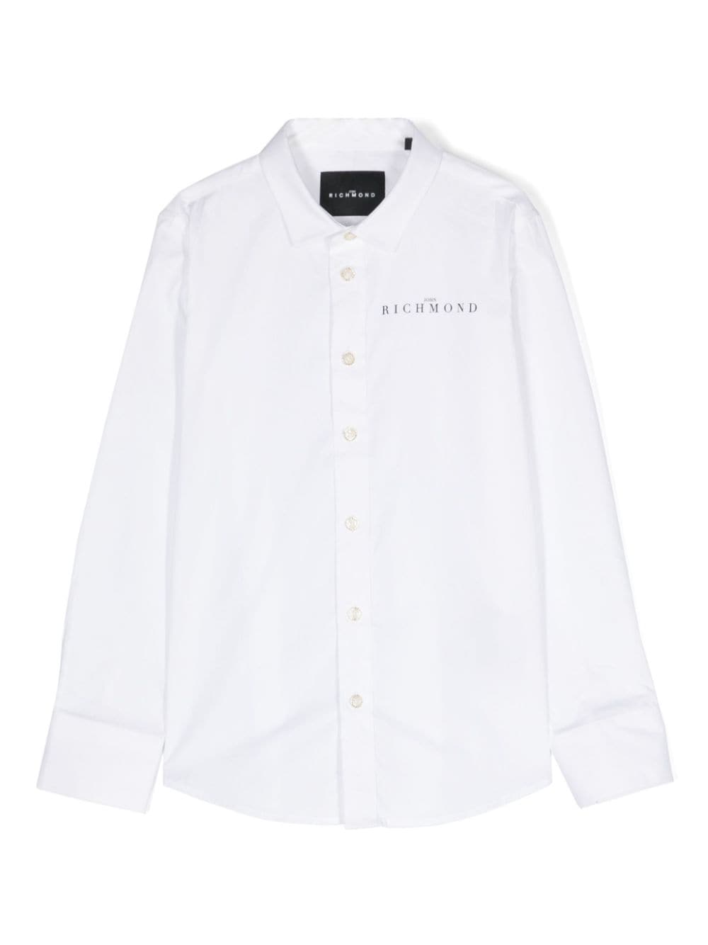 John Richmond Junior logo-print cotton shirt - White von John Richmond Junior