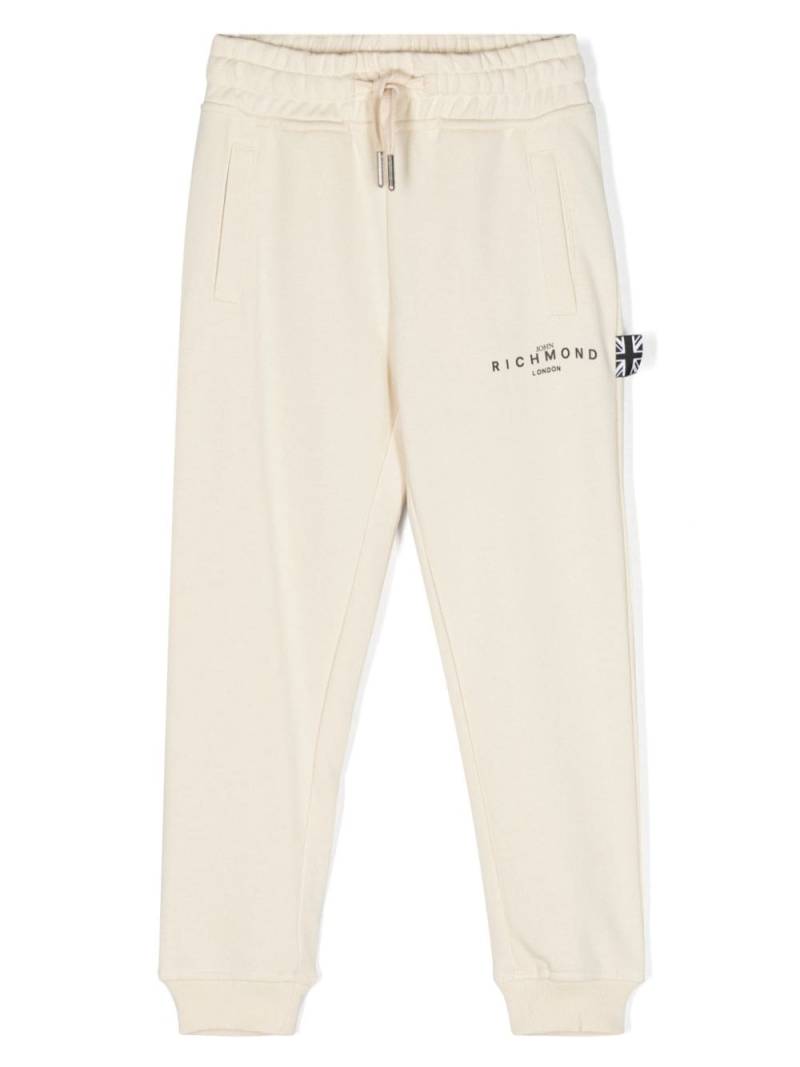 John Richmond Junior logo-print cotton track pants - Neutrals von John Richmond Junior