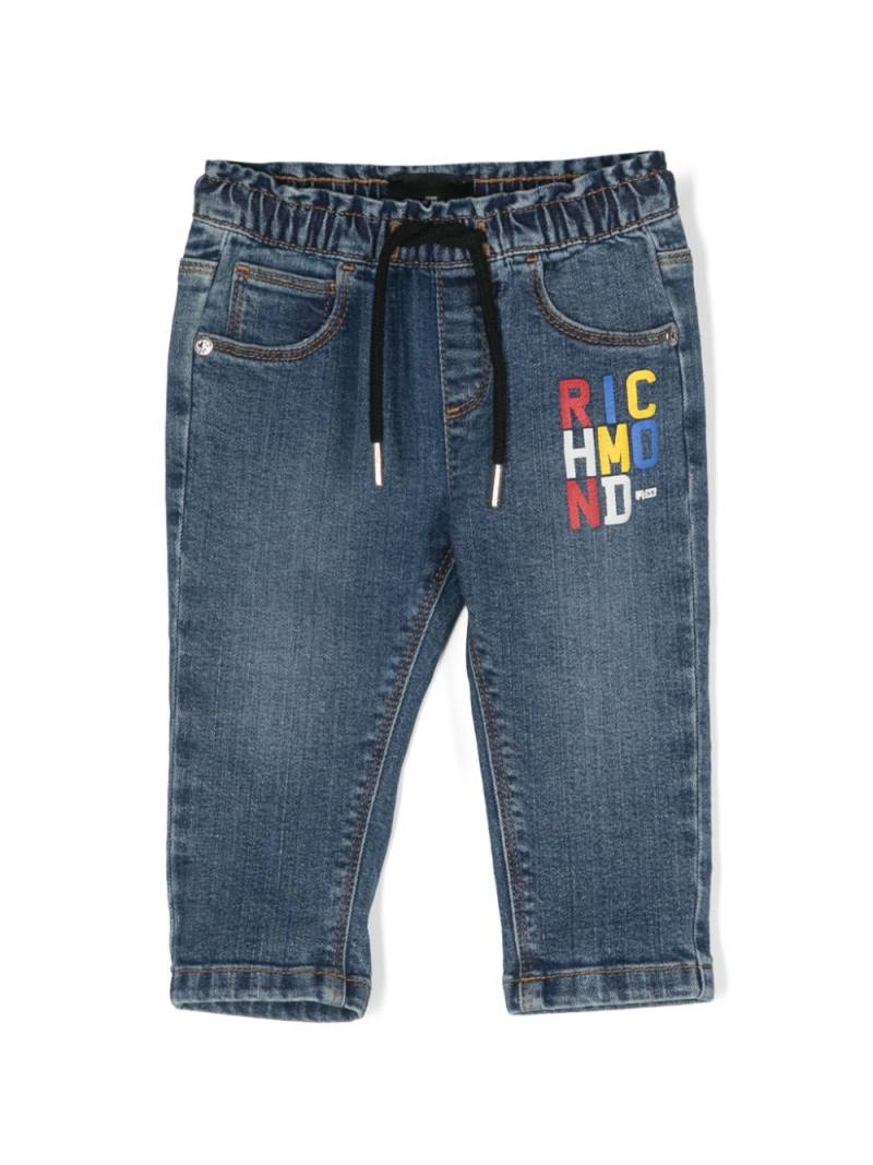 John Richmond Junior logo-print drawstring jeans - Blue von John Richmond Junior