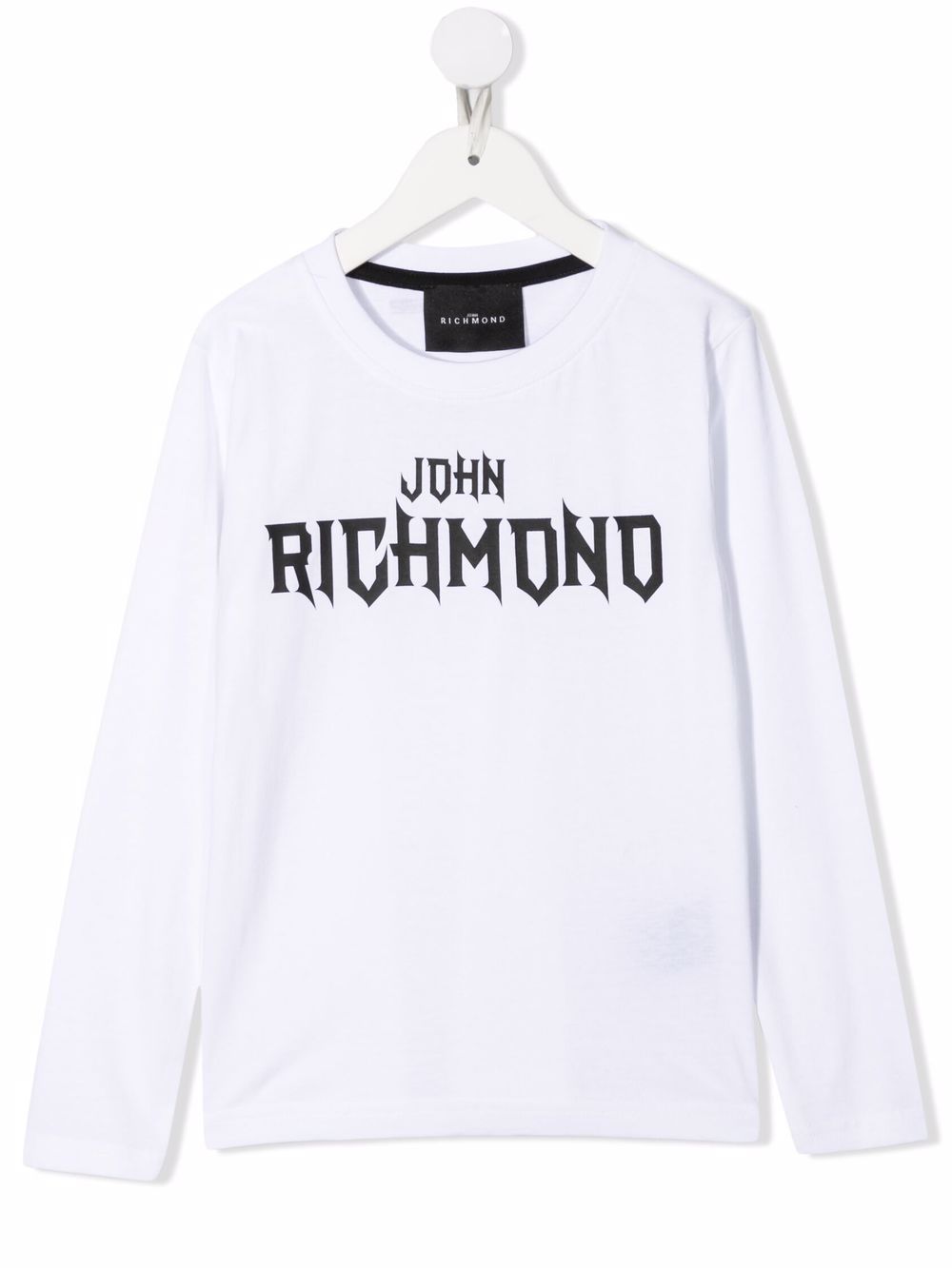 John Richmond Junior logo print long sleeved T-shirt - White von John Richmond Junior