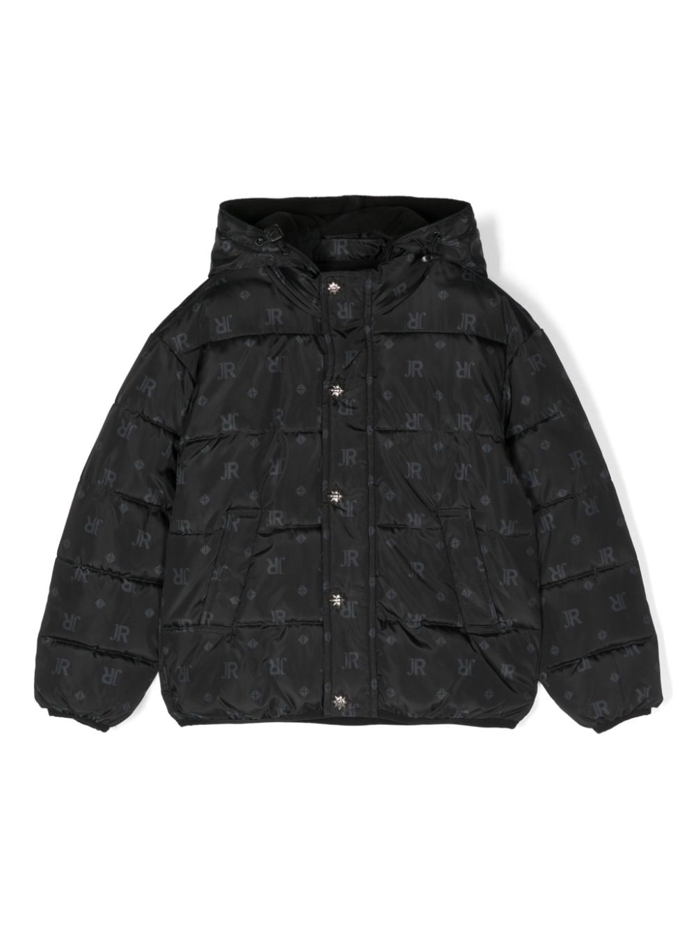 John Richmond Junior logo-print padded jacket - Black von John Richmond Junior