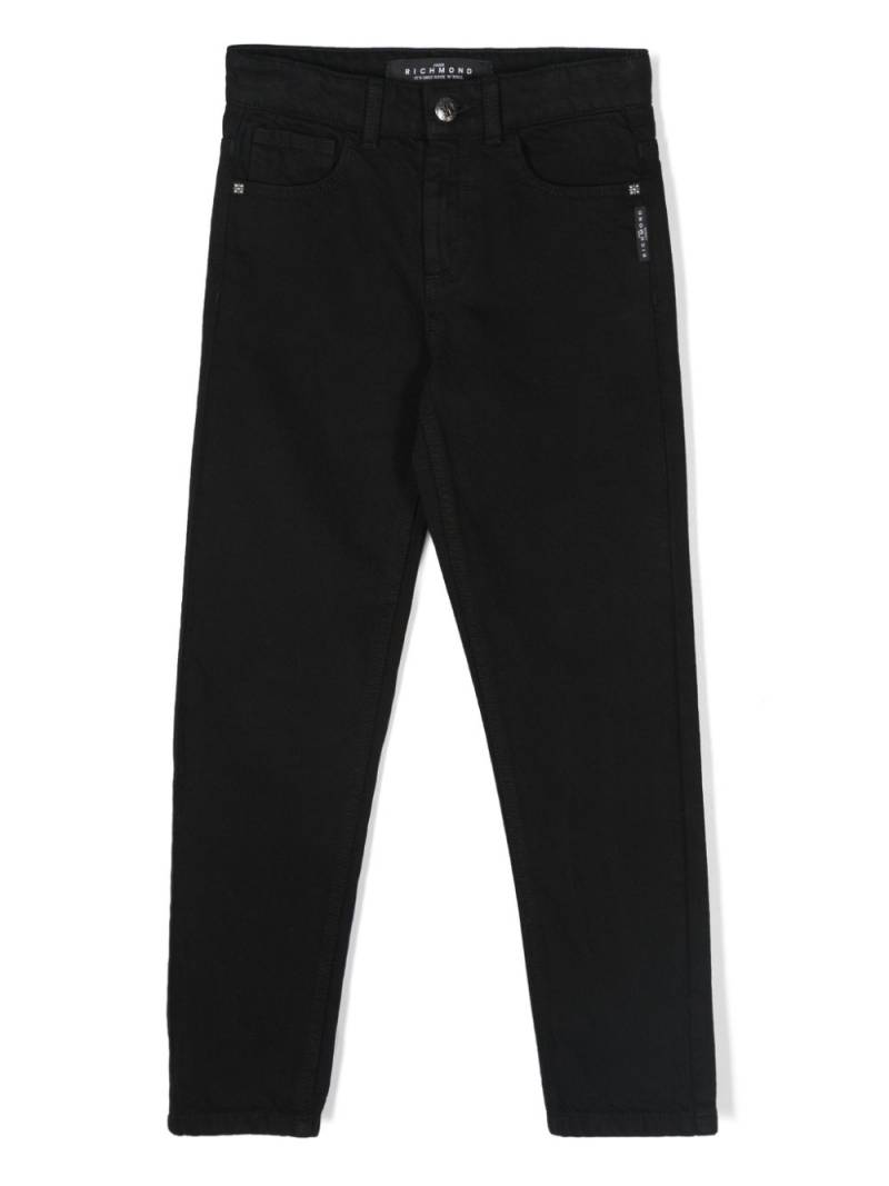 John Richmond Junior logo-print tapered jeans - Black von John Richmond Junior