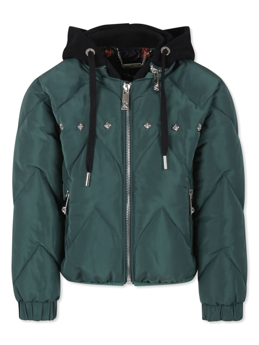 John Richmond Junior stud-embellished puffer jacket - Green von John Richmond Junior