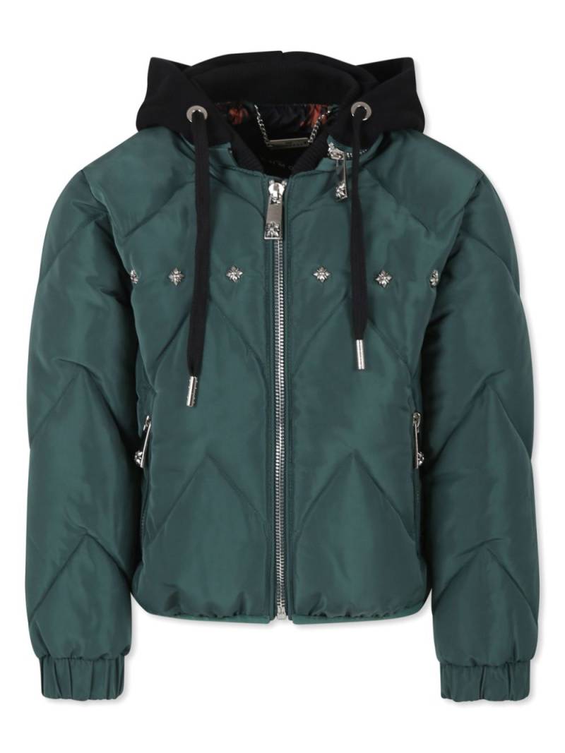 John Richmond Junior stud-embellished puffer jacket - Green von John Richmond Junior