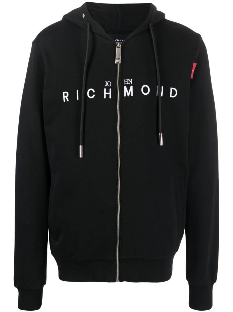 John Richmond Palando logo-print cotton hoodie - Black von John Richmond