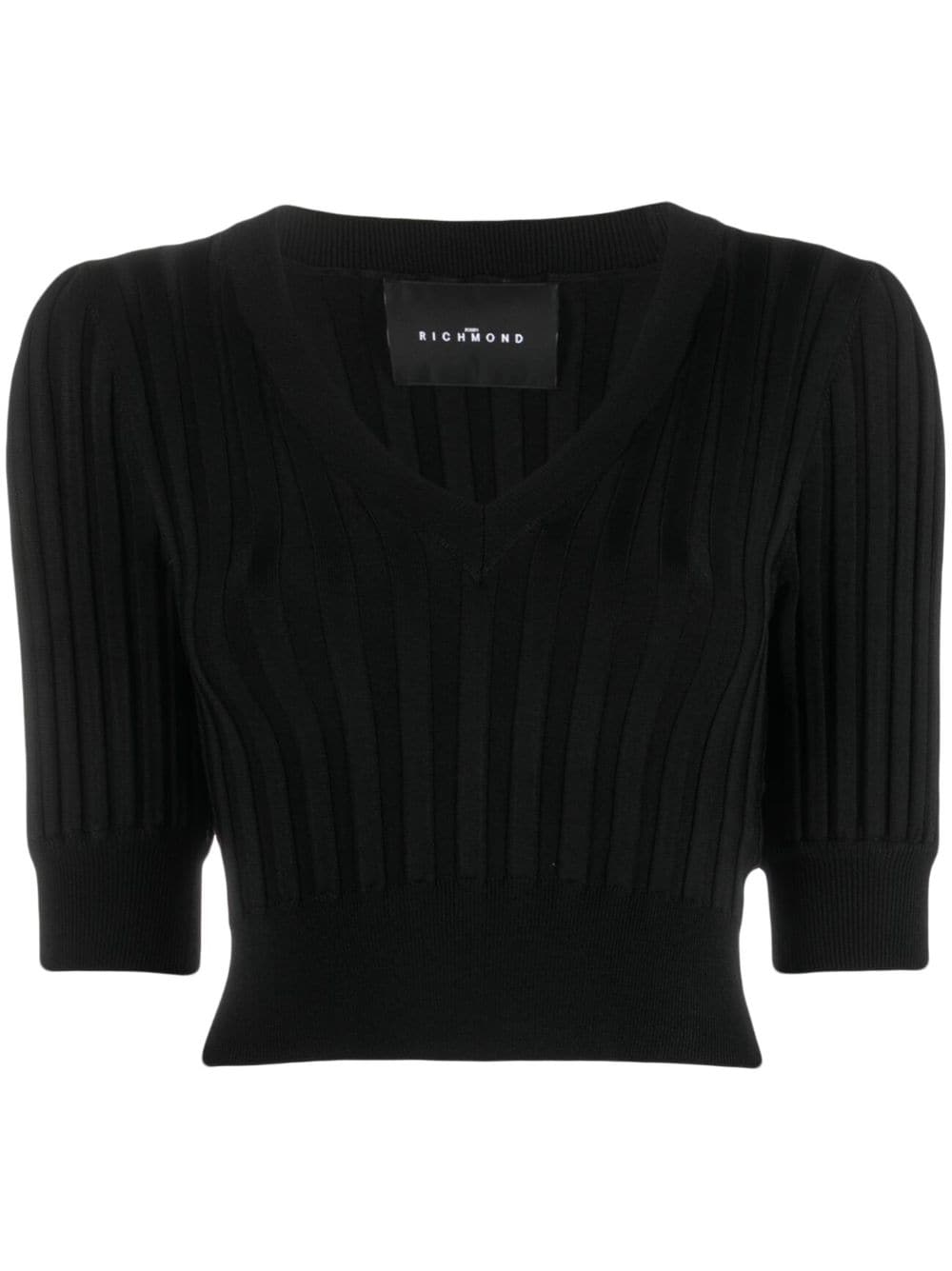 John Richmond V-neck knitted top - Black von John Richmond