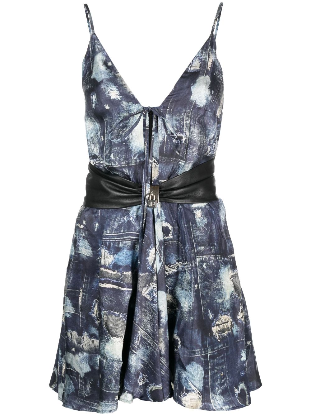 John Richmond Yusam denim-print dress - Blue von John Richmond