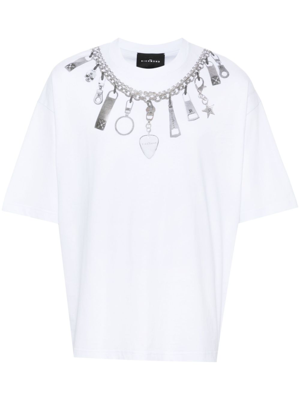 John Richmond chain link-print T-shirt - Black von John Richmond