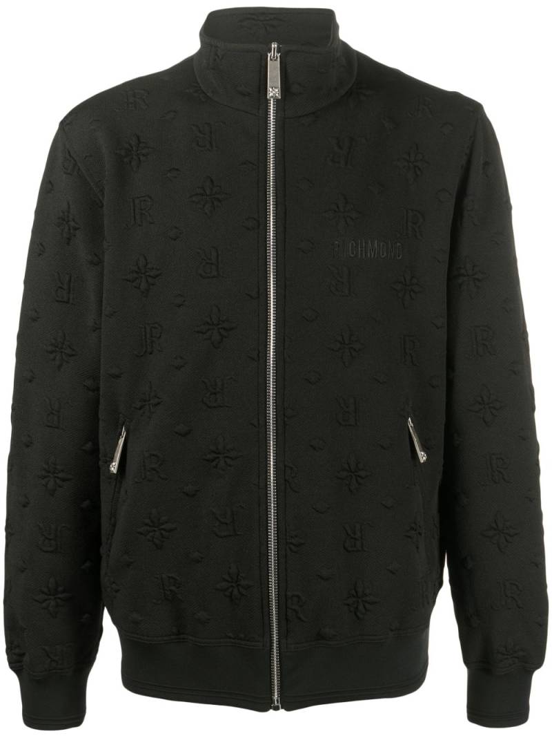 John Richmond embossed-monogram cotton bomber jacket - Black von John Richmond