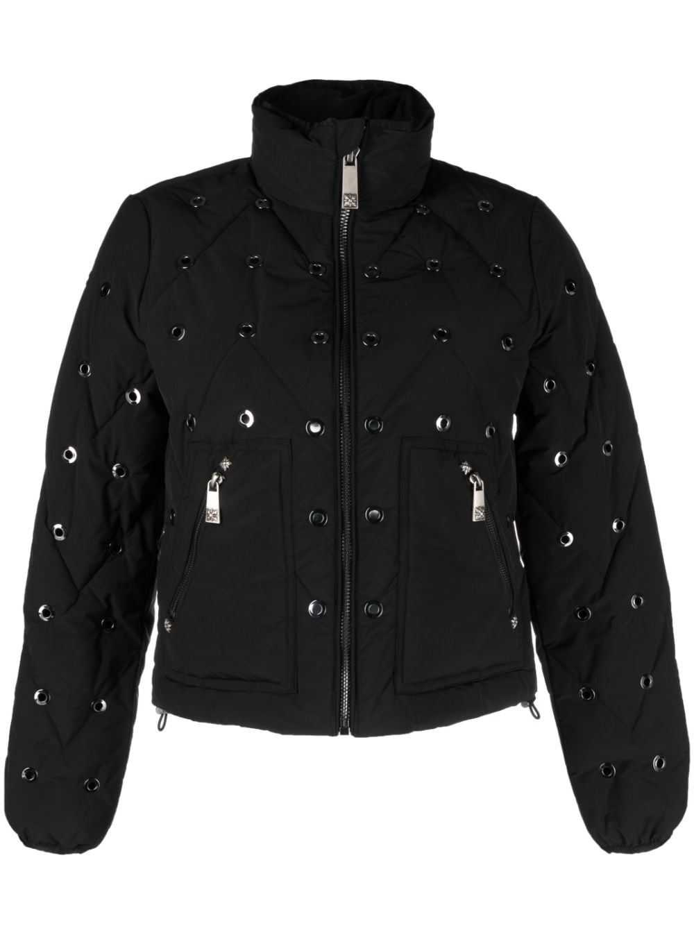 John Richmond eyelet-detail padded jacket - Black von John Richmond