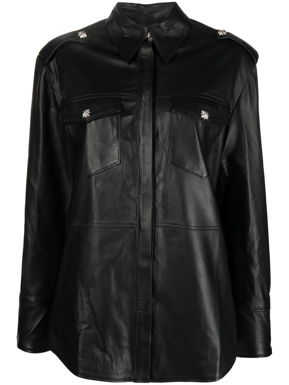 John Richmond fringed leather shirt - Black von John Richmond