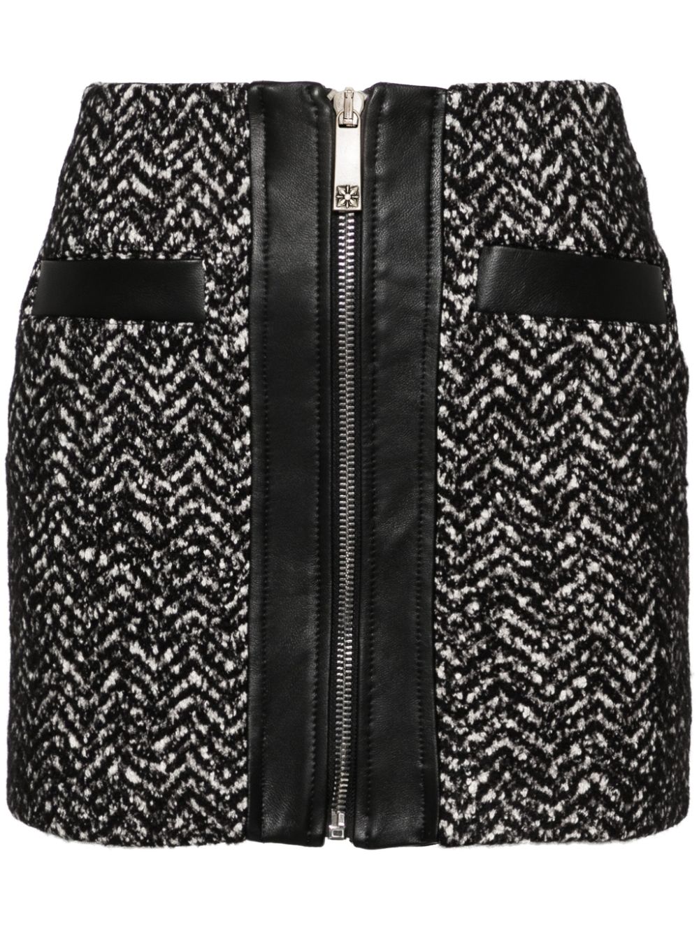 John Richmond herringbone mini skirt - Black von John Richmond