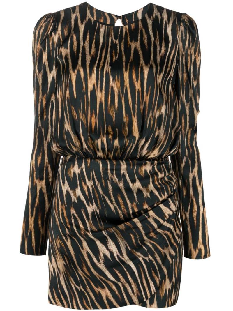 John Richmond leopard-print gathered minidress - Blue von John Richmond