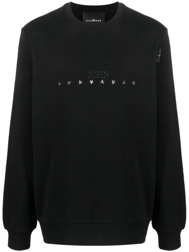 John Richmond logo-embroidered cotton sweatshirt - Black von John Richmond