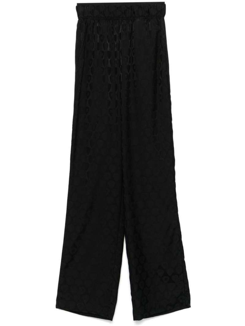 John Richmond logo-jacquard wide-leg trousers - Black von John Richmond