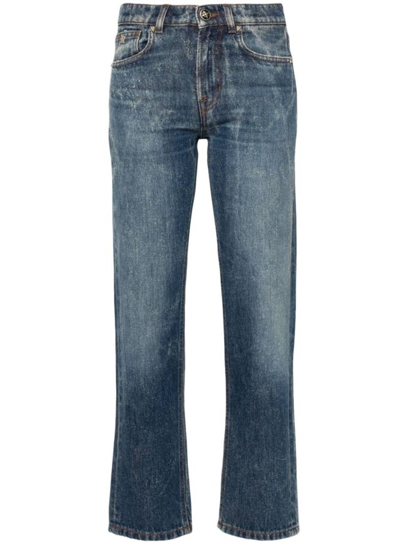 John Richmond logo-patch tapered jeans - Blue von John Richmond