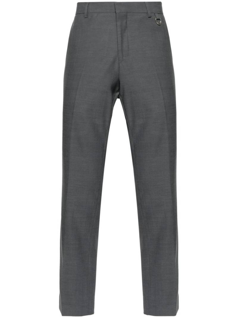 John Richmond logo-plaque pressed-crease straight-leg trousers - Grey von John Richmond