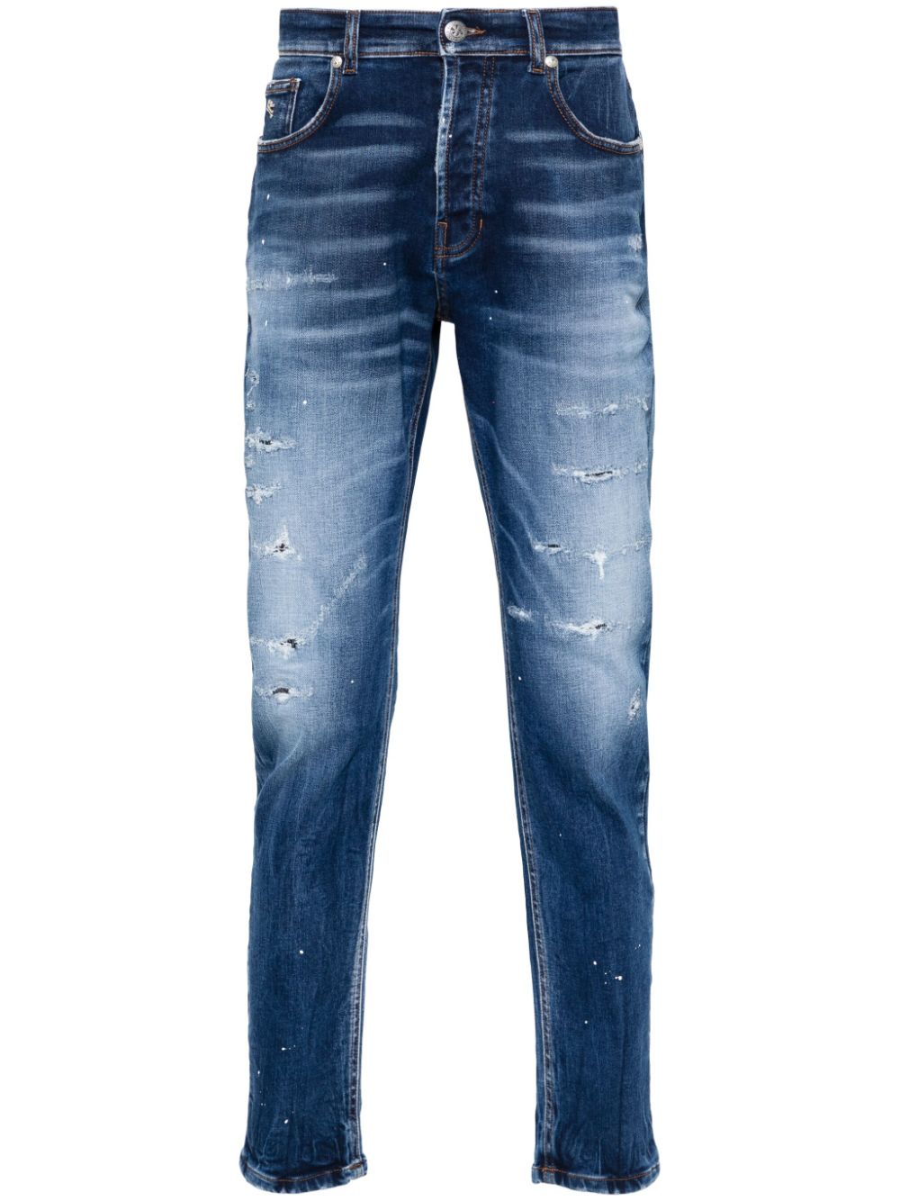 John Richmond logo-plaque slim-leg jeans - Blue von John Richmond