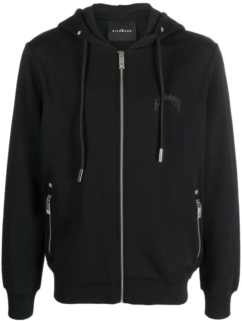 John Richmond logo-print drawstring hoodie - Black von John Richmond