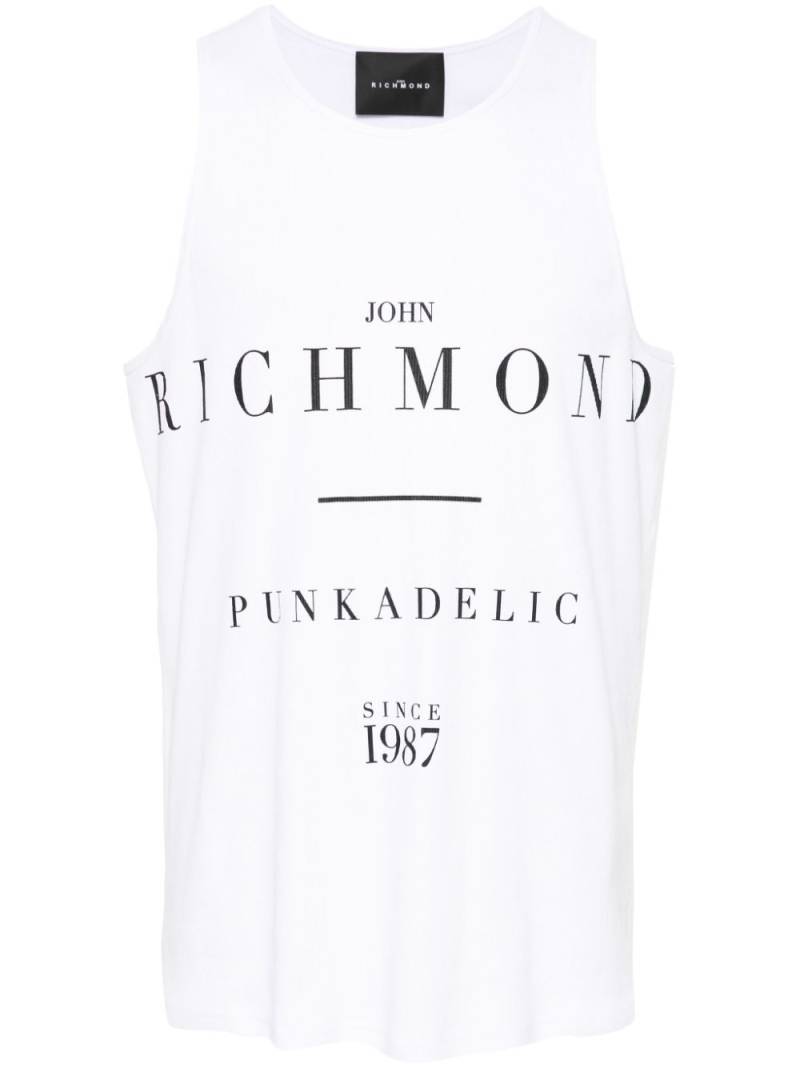 John Richmond logo-print ribbed top - White von John Richmond