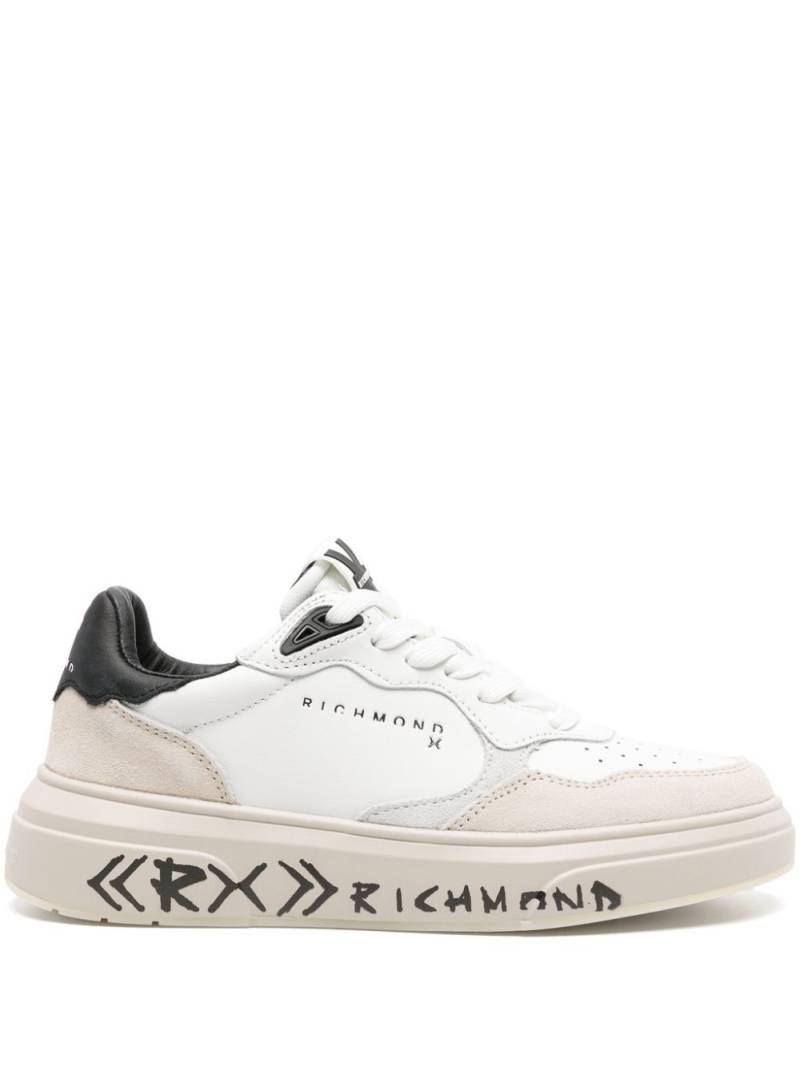 John Richmond panelled leather sneakers - White von John Richmond