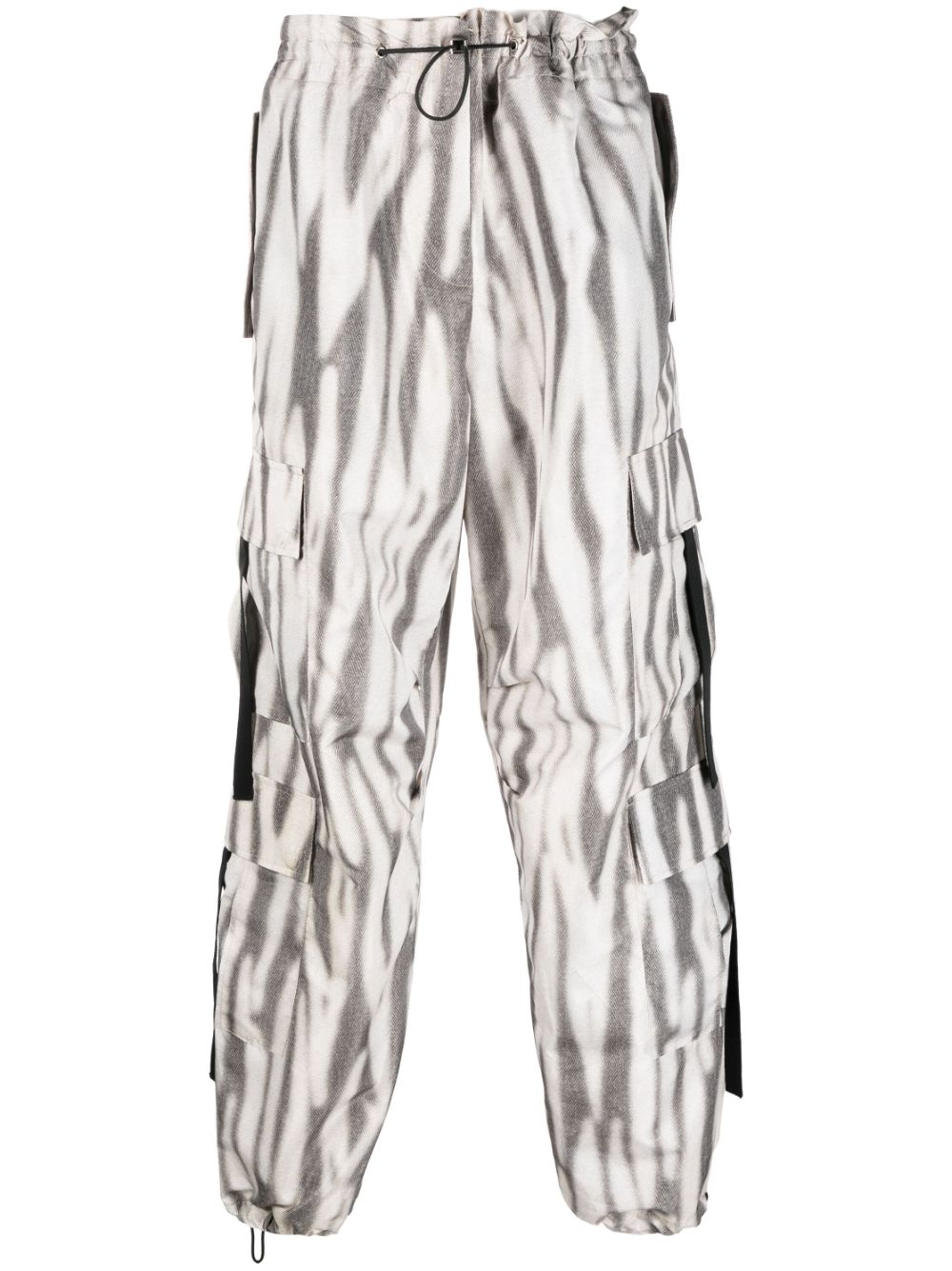 John Richmond printed drawstring cargo trousers - Neutrals von John Richmond