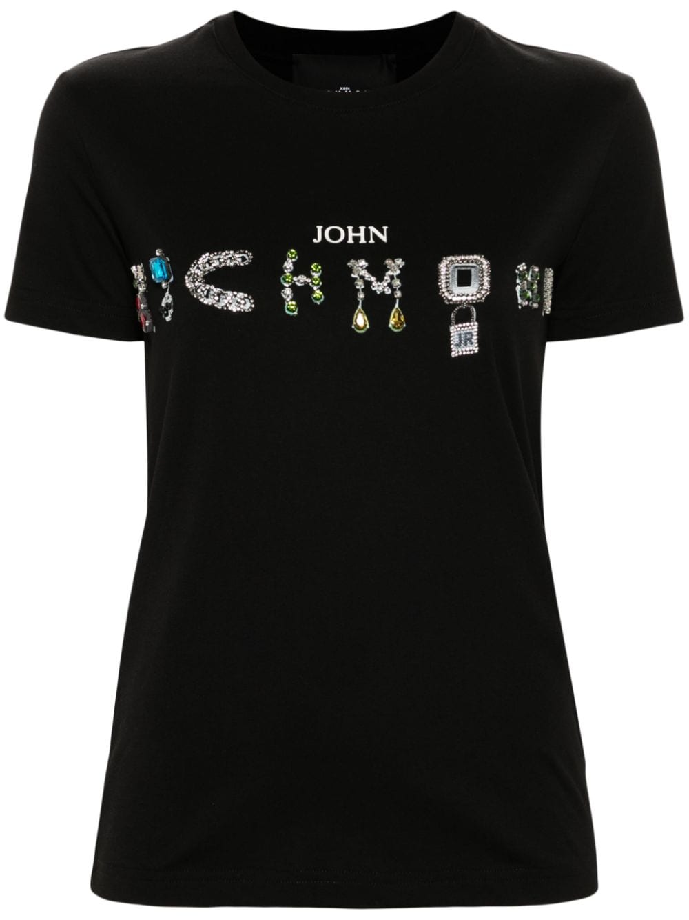 John Richmond rhinestoned cotton T-shirt - Black von John Richmond