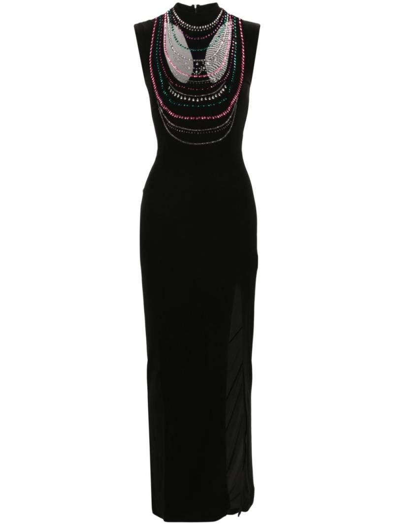 John Richmond rhinestoned sleeveless maxi dress - Black von John Richmond